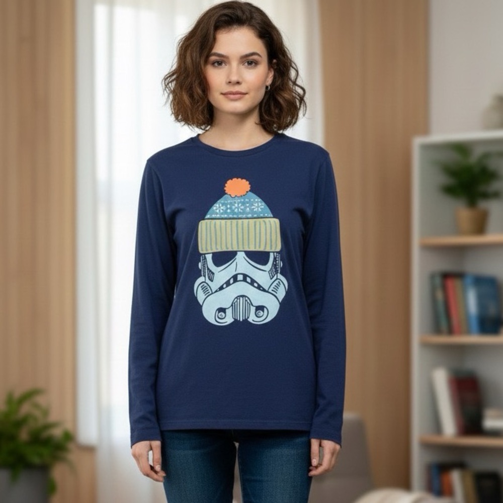 Star Wars Navy Graphic Long Sleeve Shirt
